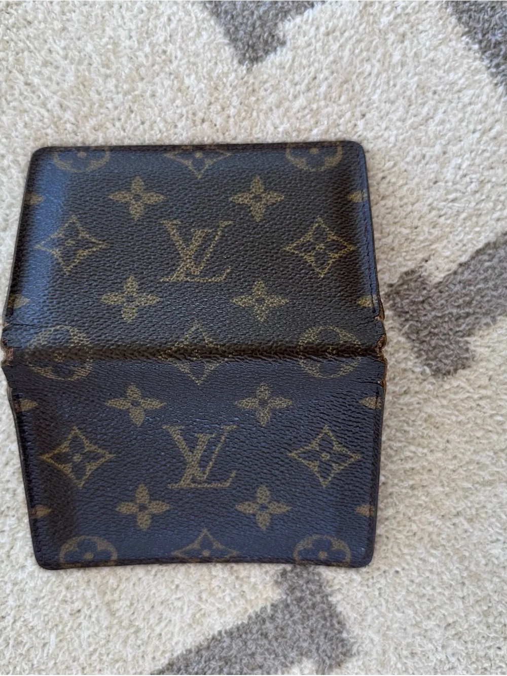 Louis Vuitton Monogram Canvas Card/Passport Sleeve in Brown and Gold